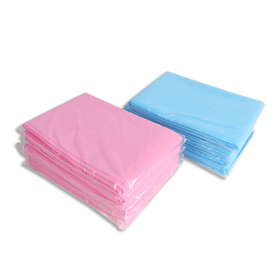PP Non Woven Fabric Sprei Sekali Pakai Warna Biru Pink Untuk Rumah Sakit Menggunakan